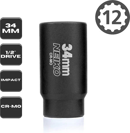 Socket 1/2” Drive 34mm Deep Impact Socket