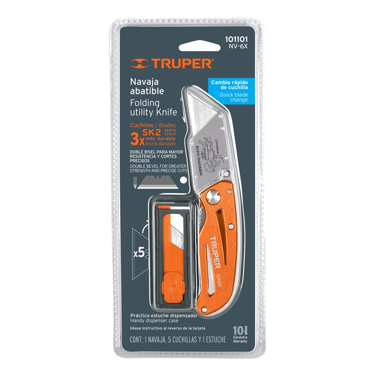 Folding Knife with Aluminum and Stainless Steel Body 6" TRUPER