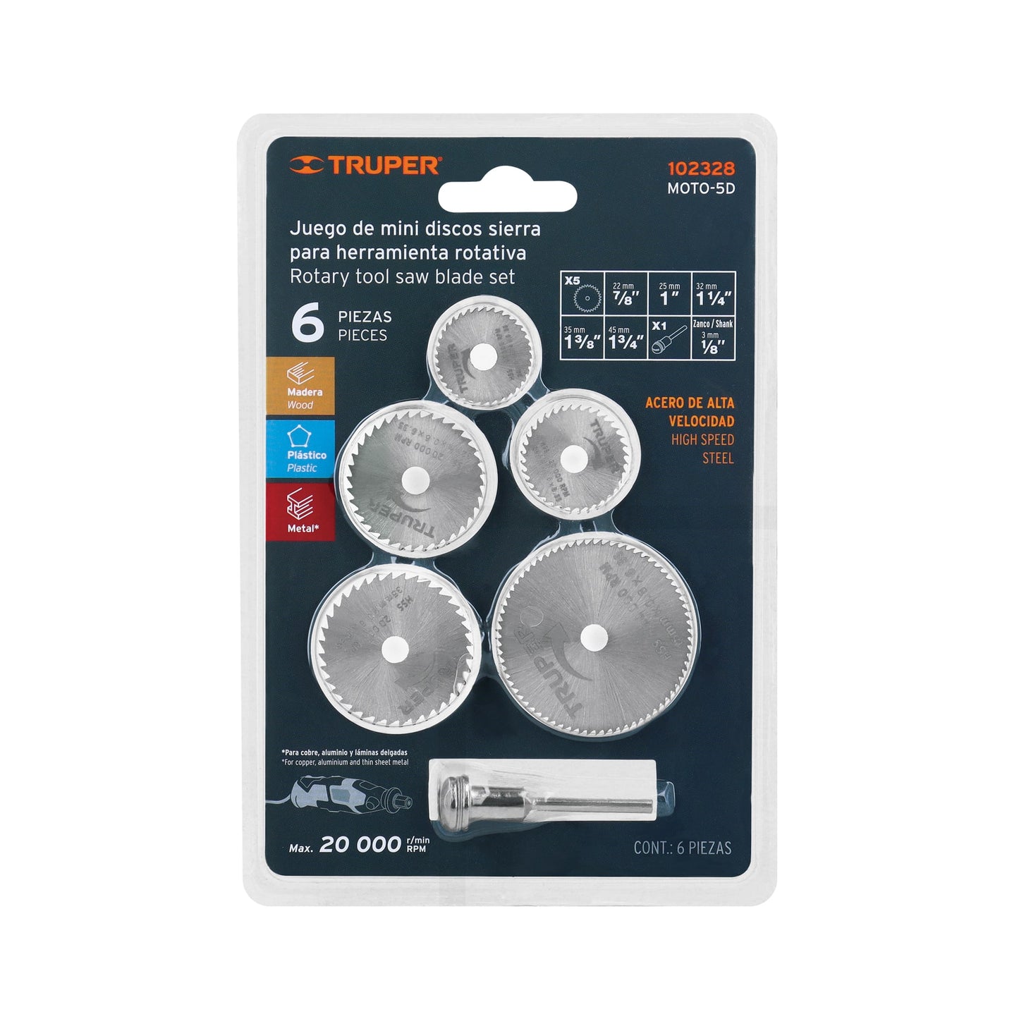 Mini Saw Blade Kit for Rotary Tool, 5 Pieces TRUPER