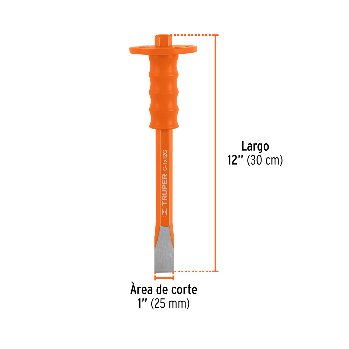 1" x 12" cold chisel with grip, TRUPER