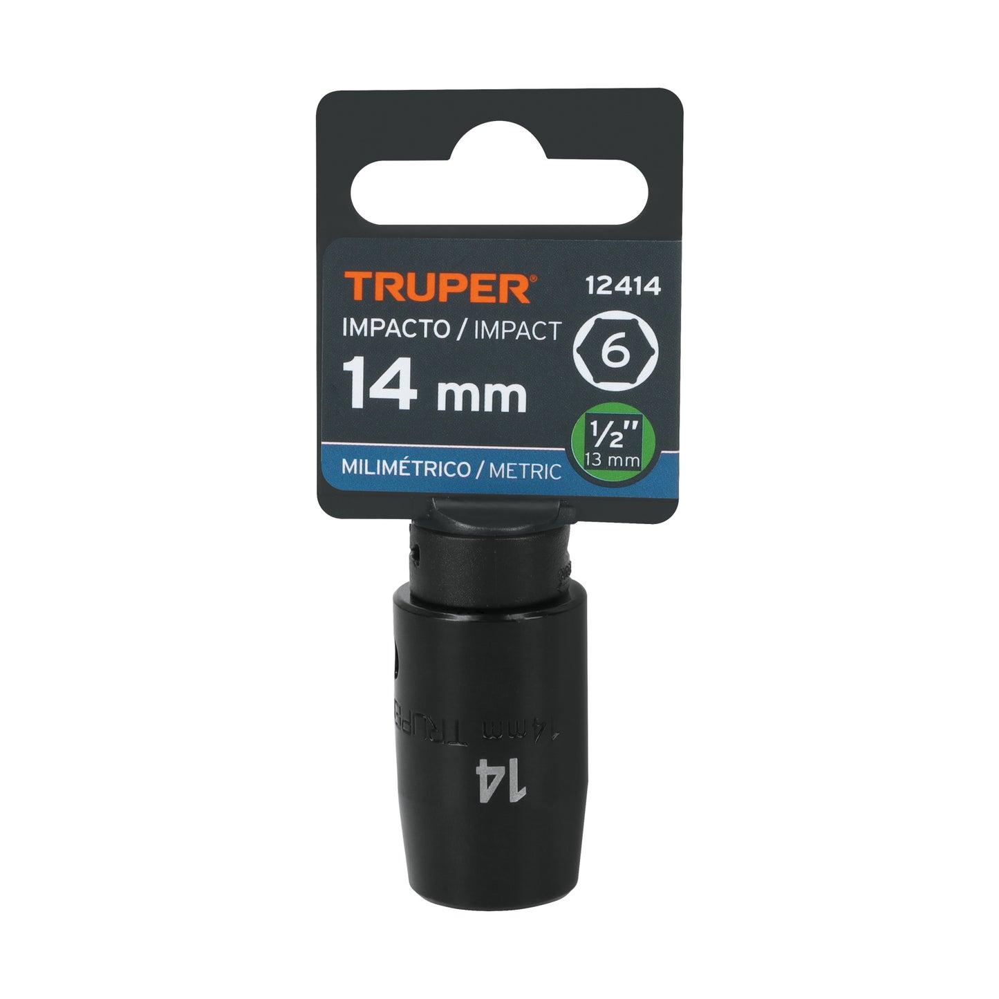 Impact Socket, 1/2" Drive 14 mm 6-Point TRUPER