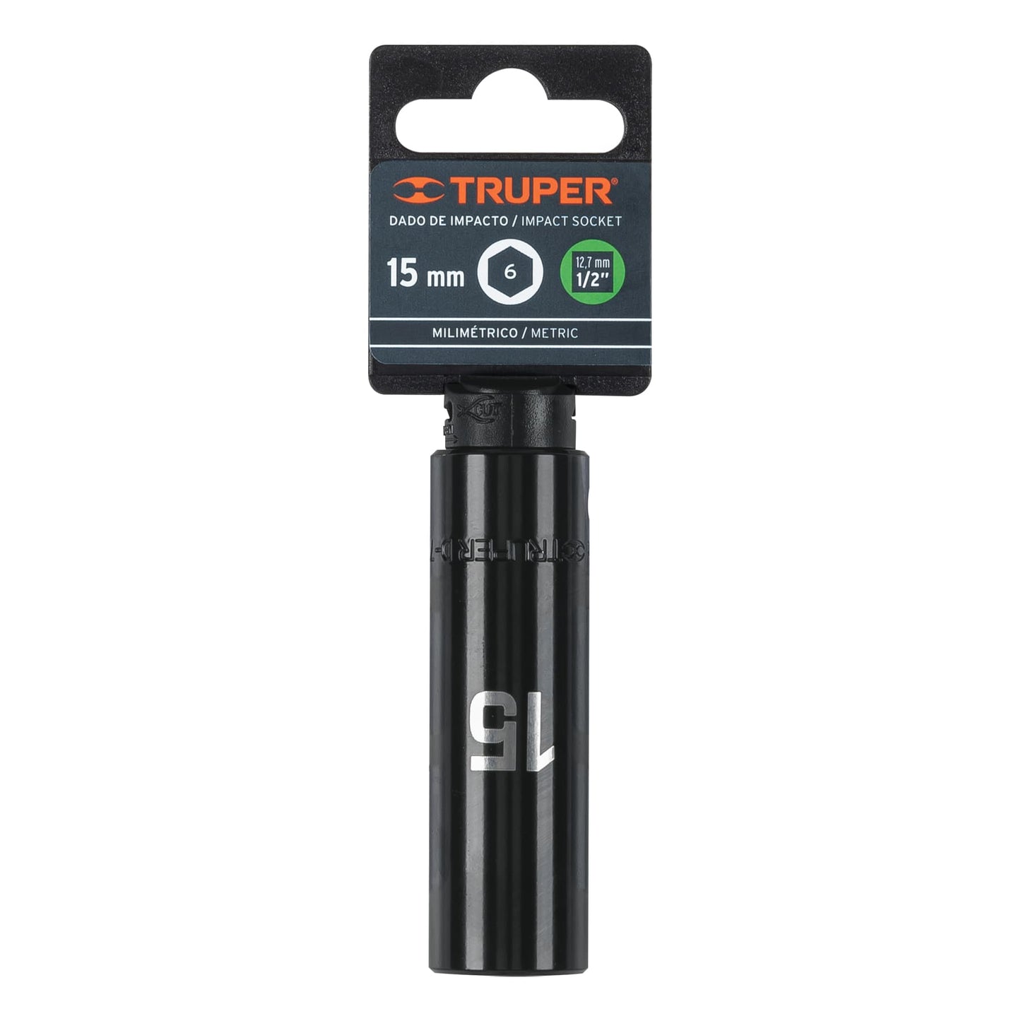 Impact Socket 1/2" Drive 6-Point, 15mm TRUPER