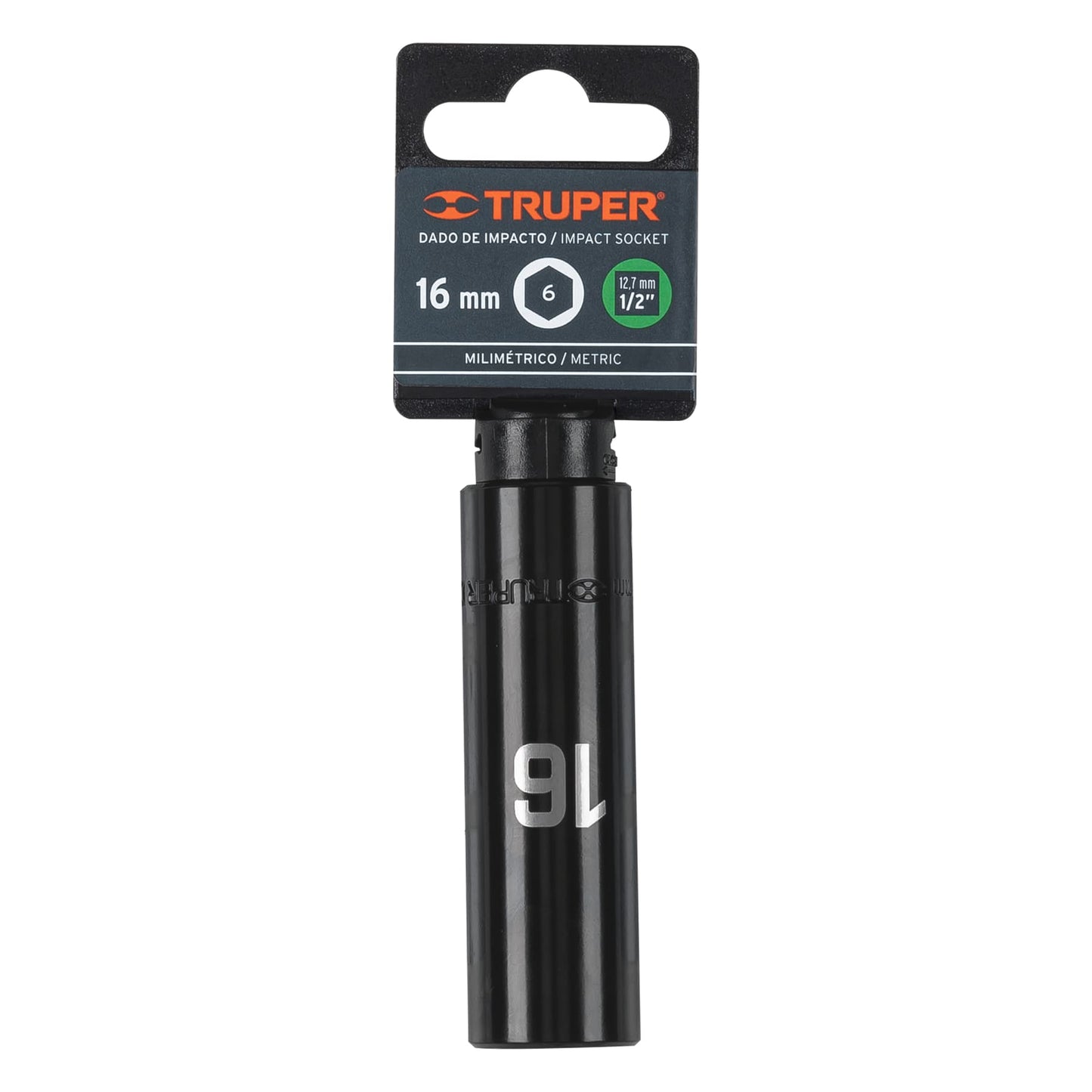 Impact Socket 1/2" Drive 6-Point, 16mm TRUPER