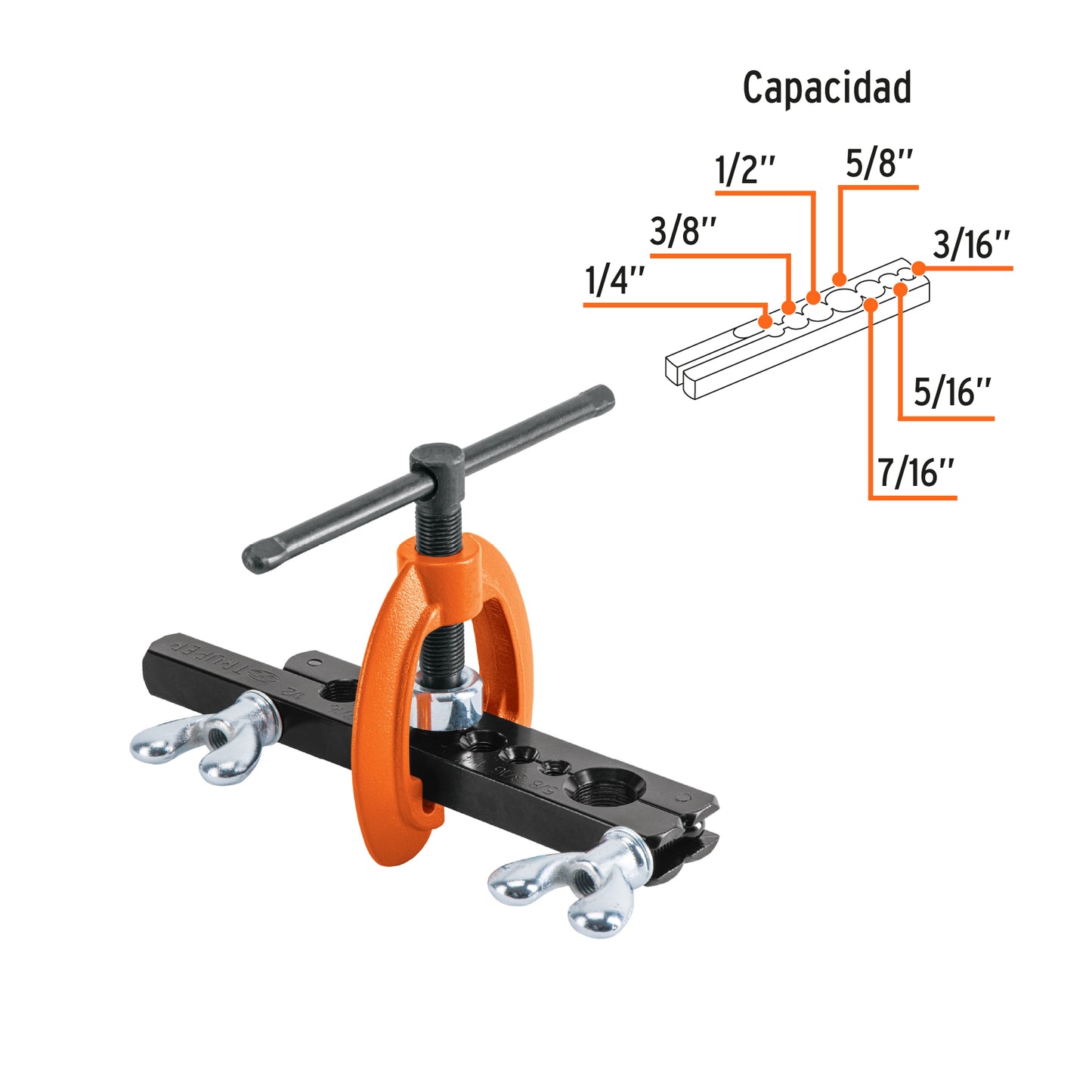 Adjustable pipe countersink, 3/16" to 5/8", TRUPER