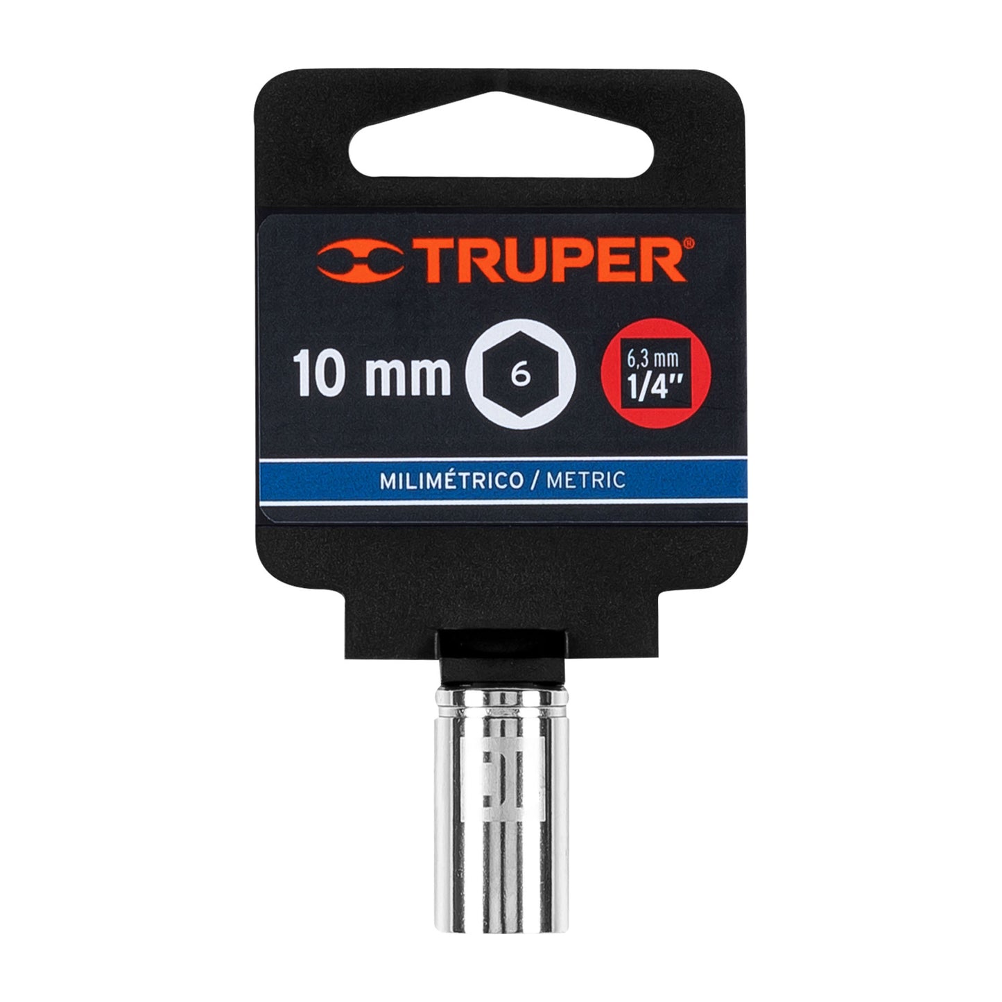 Socket, 6 Points, 1/4" Drive, 10mm TRUPER