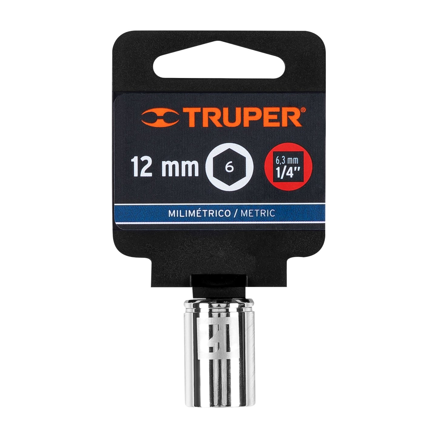 Socket, 6 Points, 1/4" Drive, 12mm TRUPER