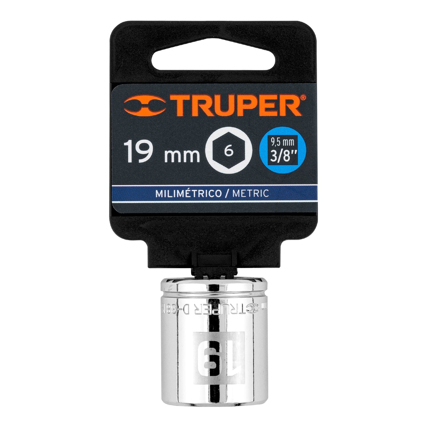 Socket, 6 Points, 3/8" Drive, 19mm TRUPER