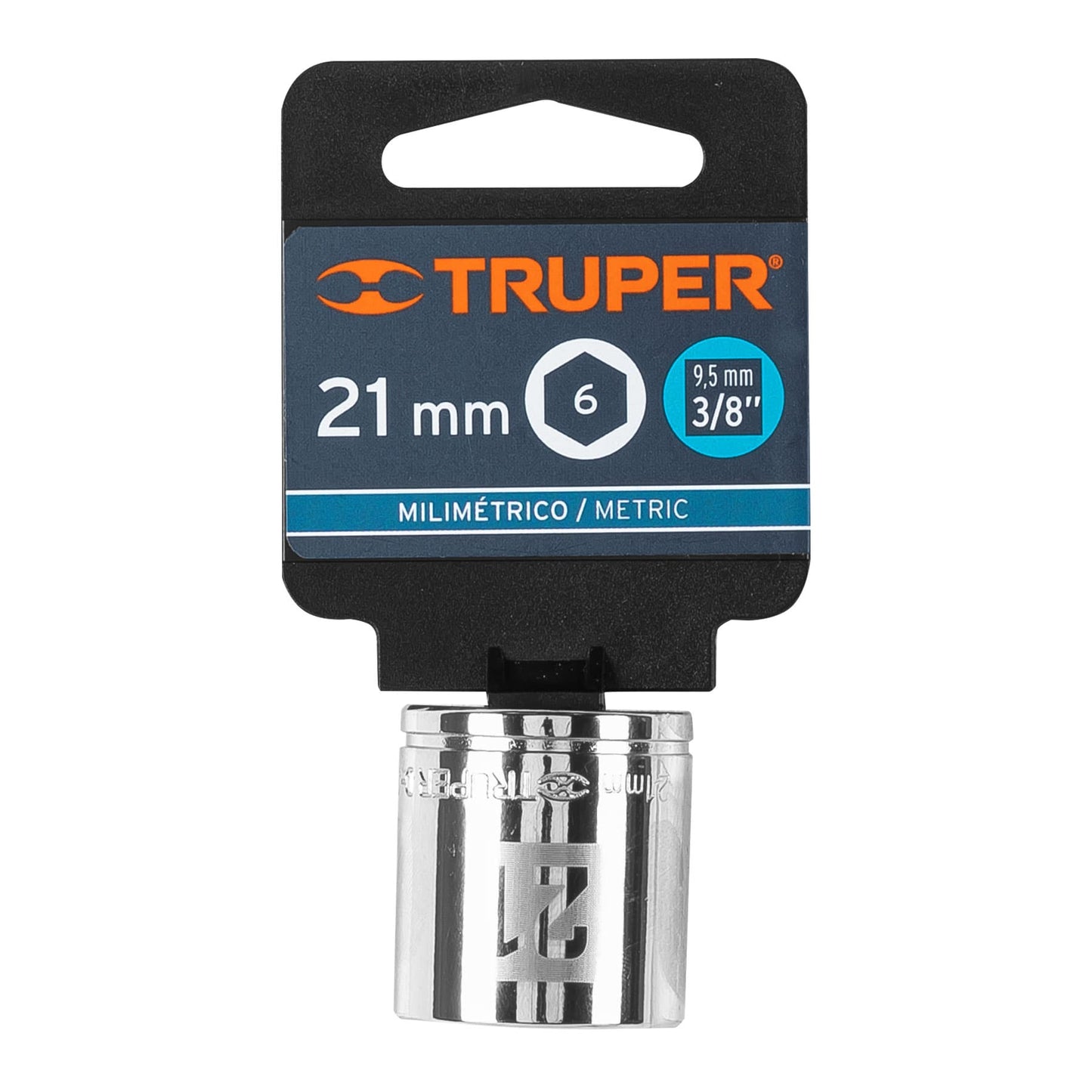 Socket, 6 Points, 3/8" Drive, 21mm TRUPER