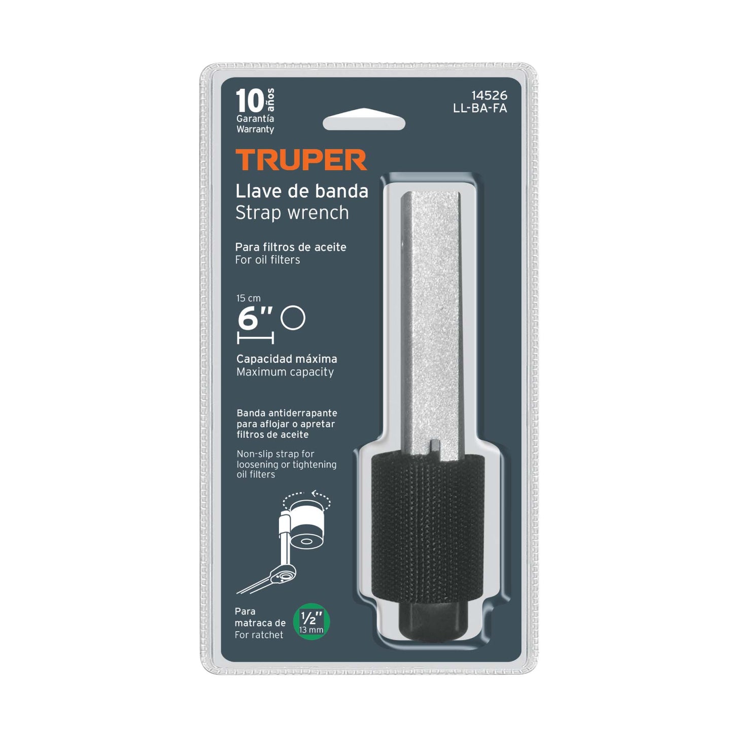 6" Nylon Strap Wrench For Oil Filter, TRUPER