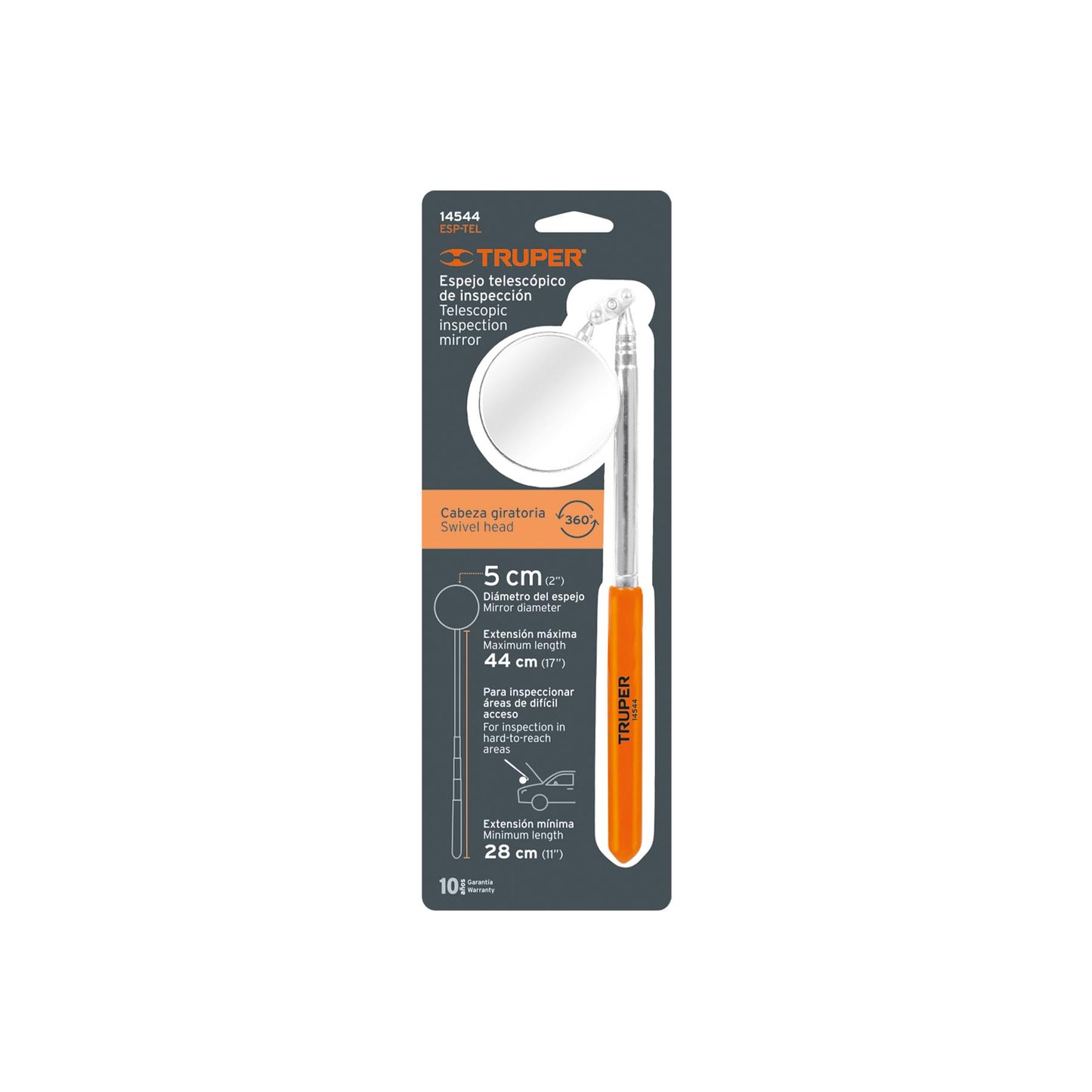 Circular Telescopic Inspection Mirror, 5 cm, TRUPER
