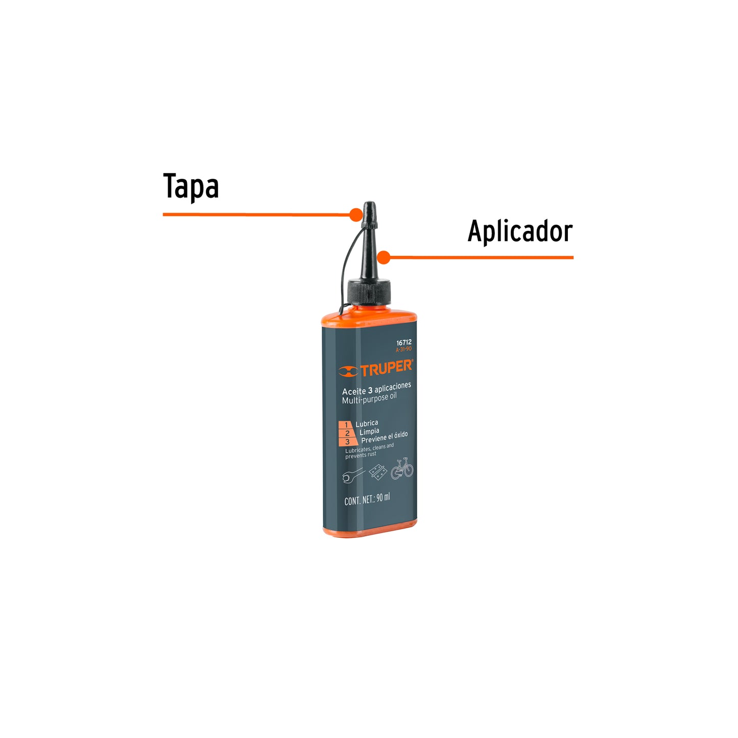 Multipurpose oil, 90ml (3oz), TRUPER