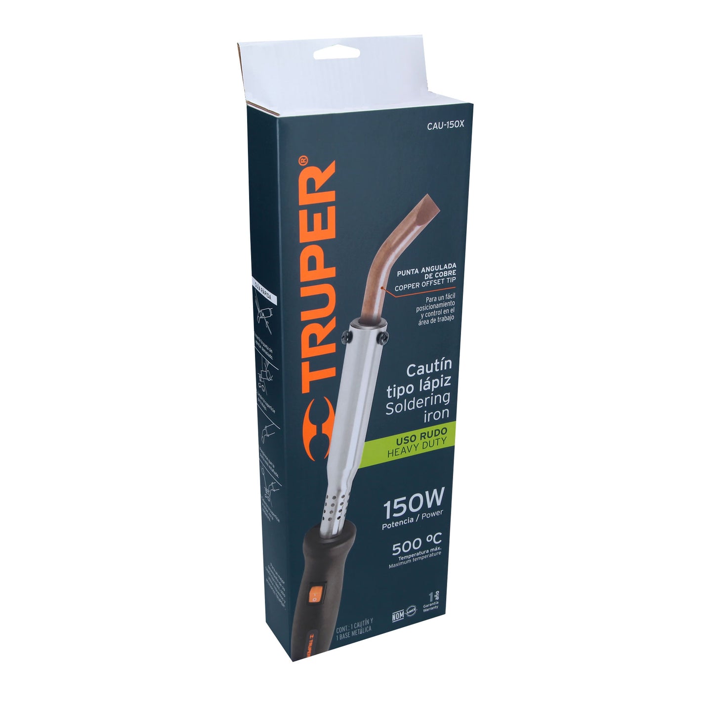 Pencil-Type Soldering Iron With Angled Tip for Heavy-Duty Use 150W TRUPER