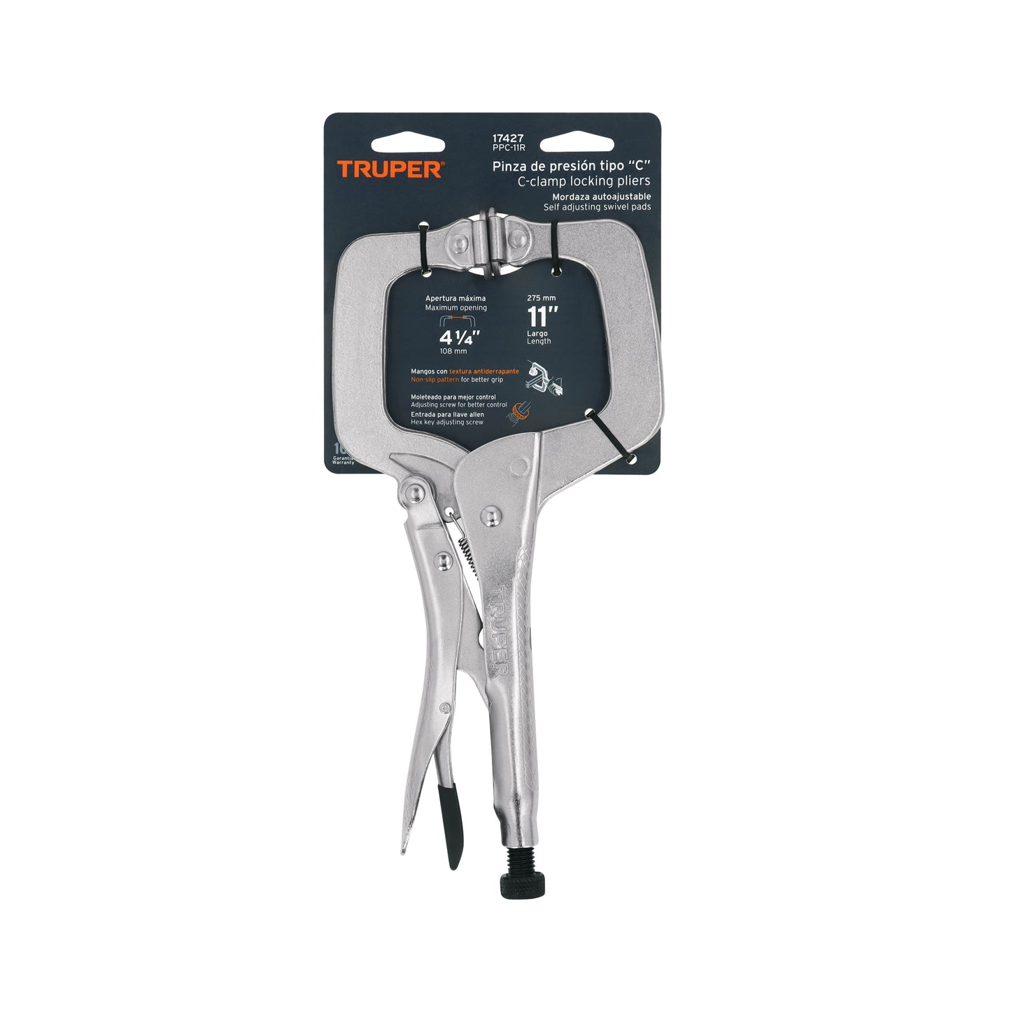Type "C" Locking Pliers 11" With Self-Adjusting Jaw