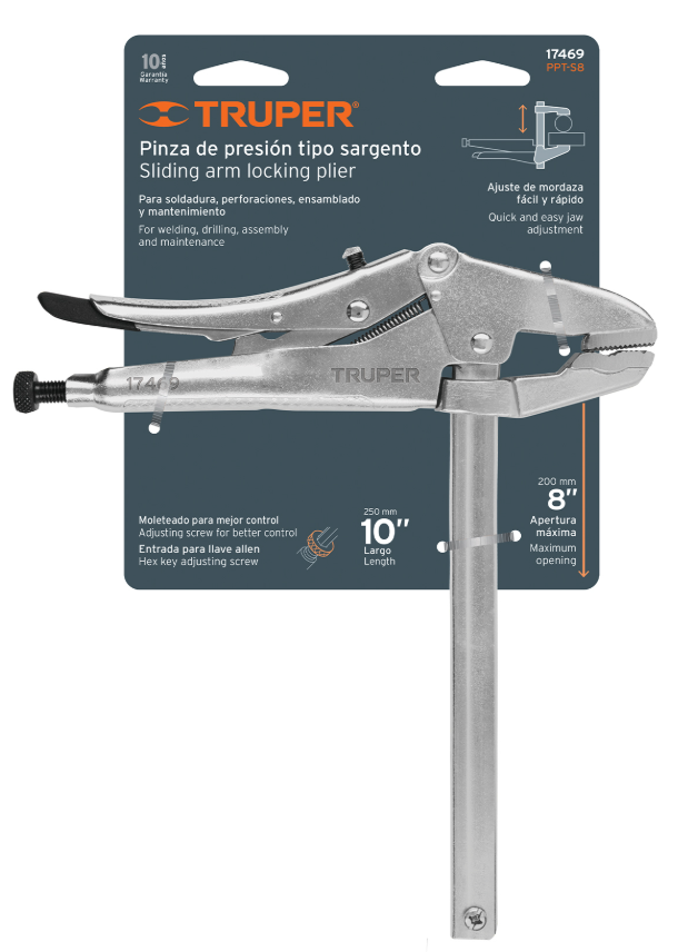 8" clamp-type locking pliers, "TRUPER"