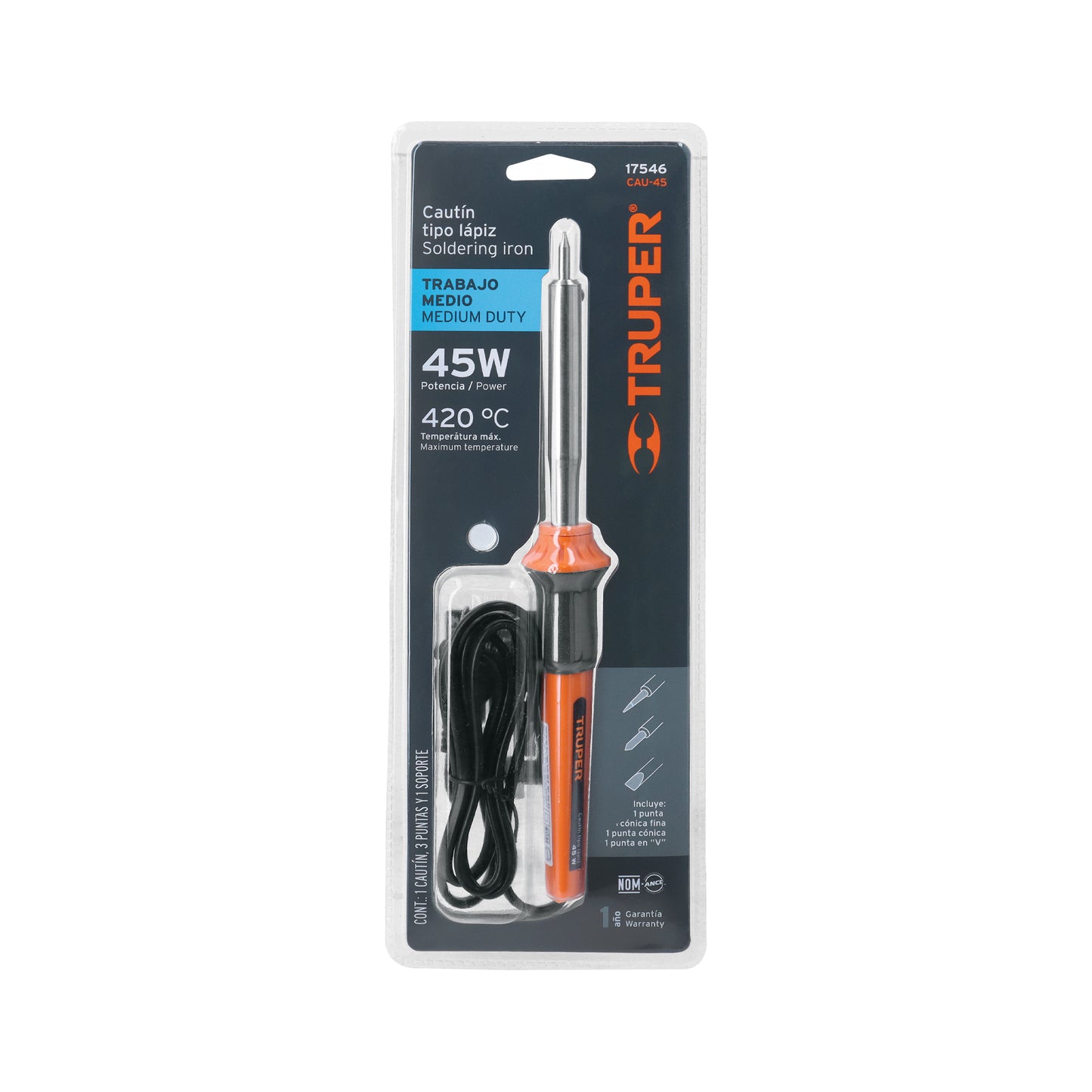 Pencil-Type Soldering Iron For Light Duty 45W TRUPER