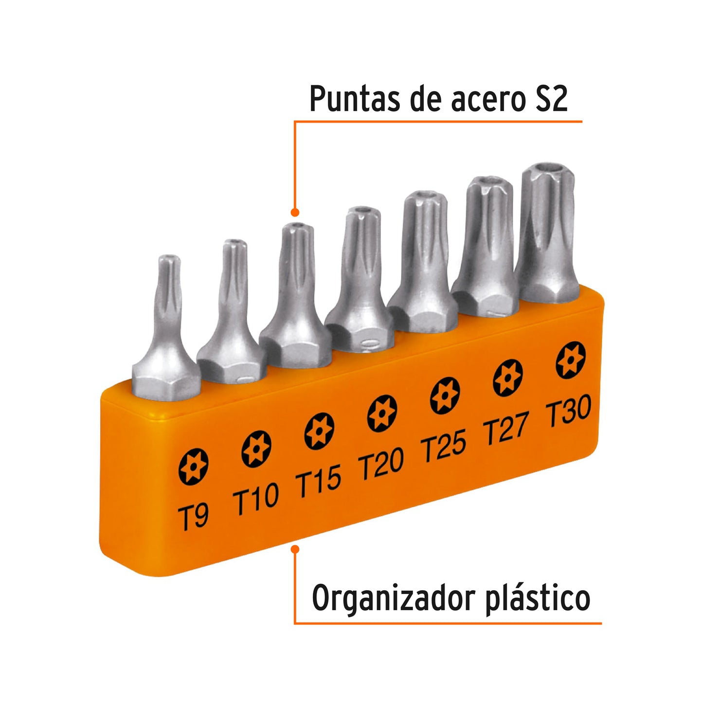 Torx Bit Set With Locking Mechanism, 1" Long, 7-Piece Combination TRUPER EXPERT
