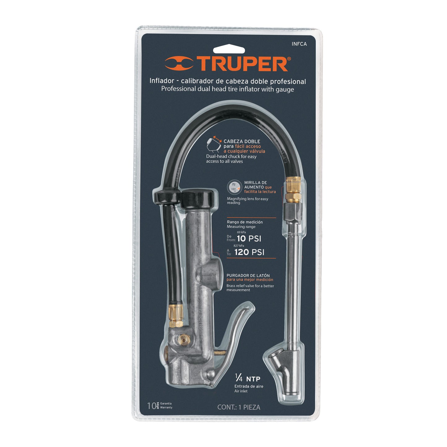 Professional Double-Head Inflator/Calibrator, TRUPER