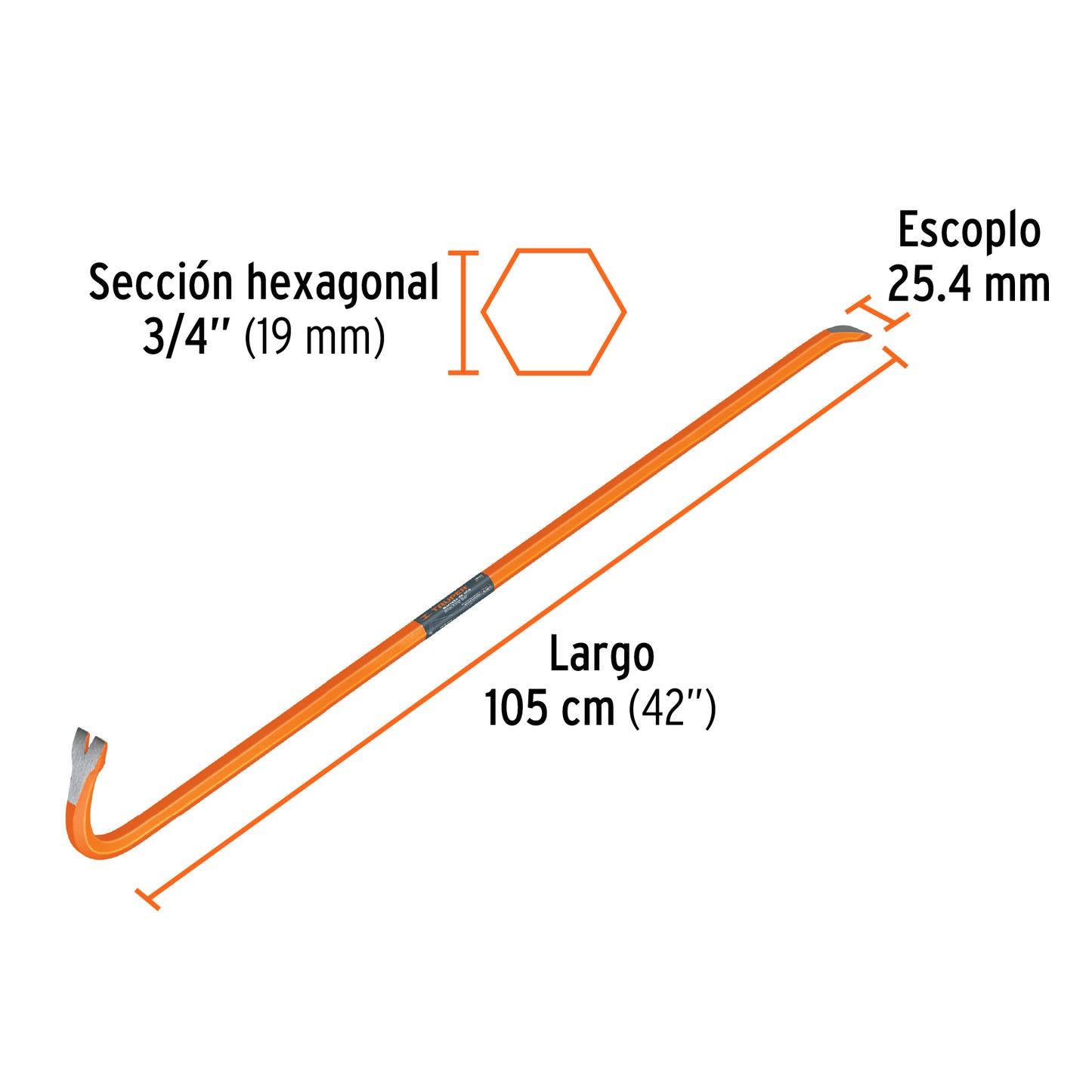 Nail Pry Bar, 3/4" x 105 cm TRUPER