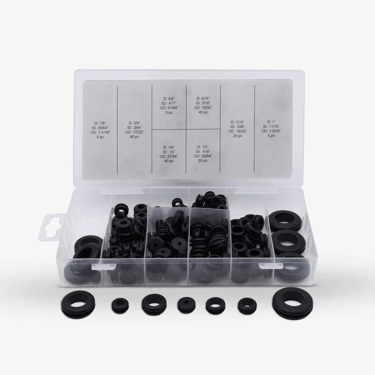 Rubber Grommet Assortment 180 Pc. Grip