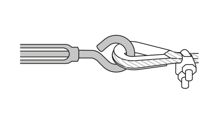 3/8" HOOK AND EYE TURN TENSIONER