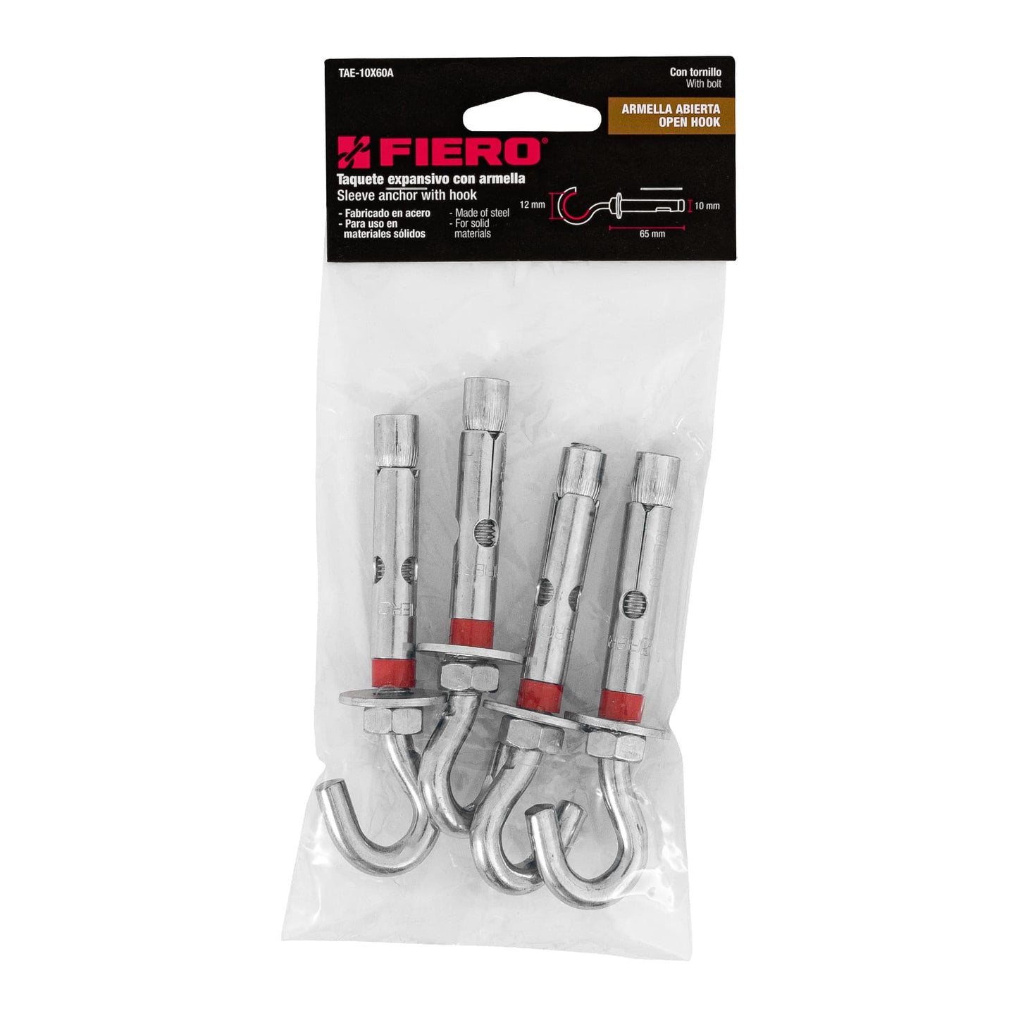 Bag 4 With Expansion Plugs Ith Open Eyelet 10x65 mm