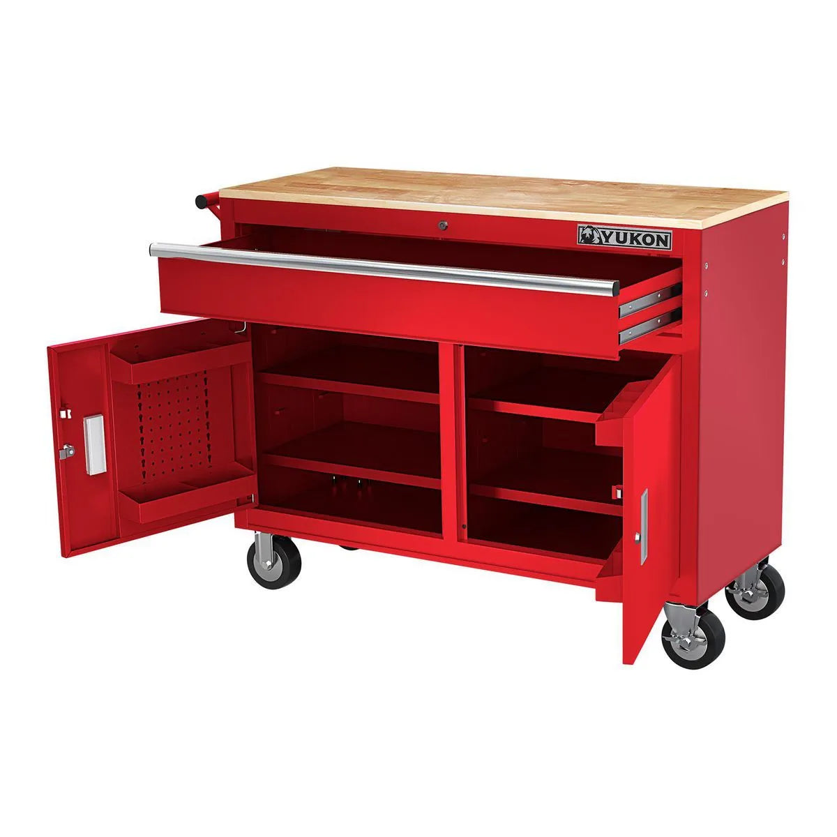 Mobile Workbench with Wood Top 46 in. 1-Drawer