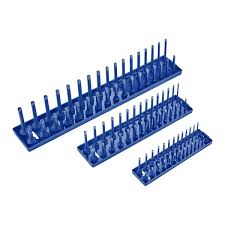Peg-Type Metric Socket Tray, 3 Piece, Blue