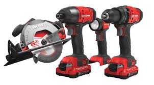 Set 4 Power Tools W/2 Bat. 20V/2.0AH Craftsman