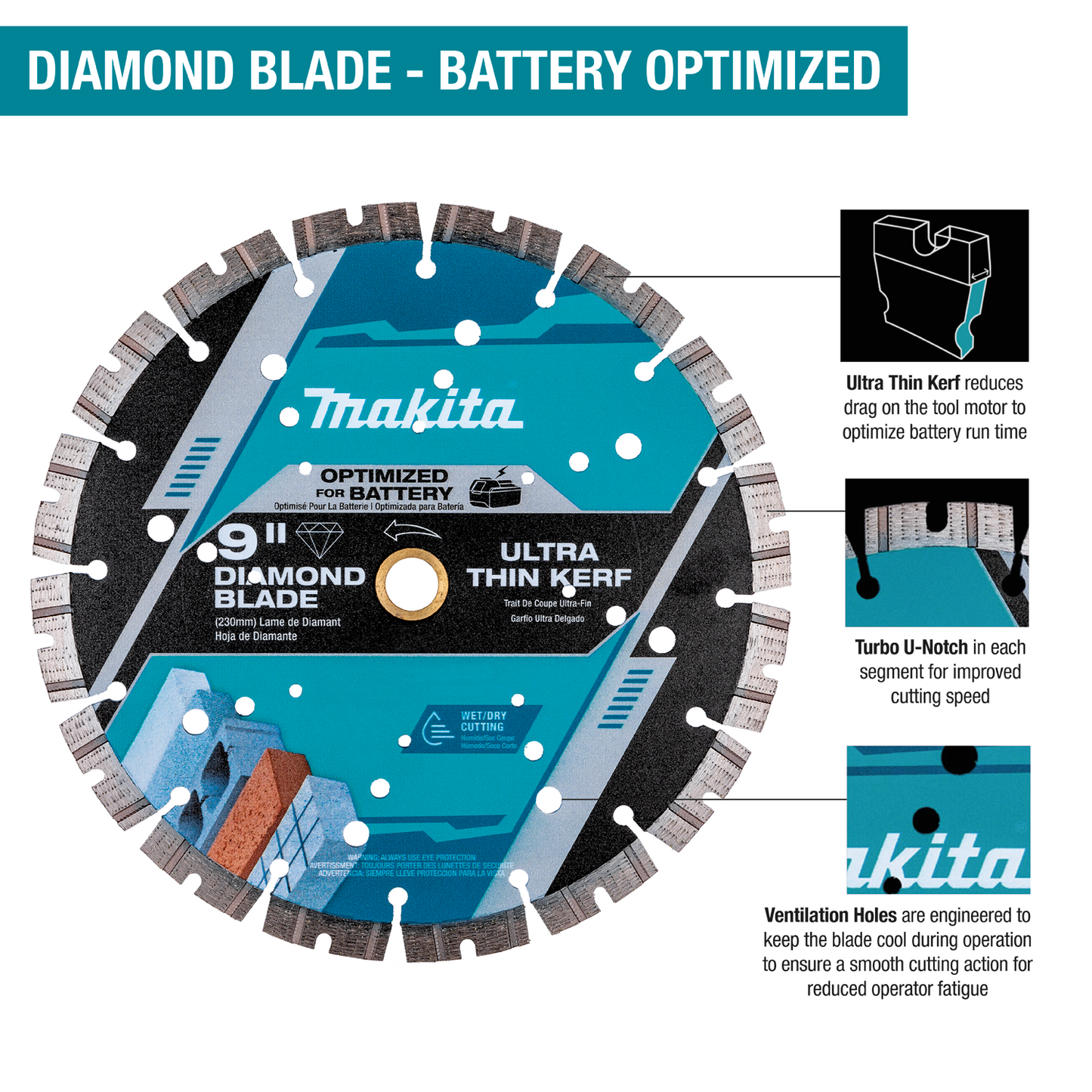 Thin Kerf Diamond Blade 14", Segmented, General Purpose