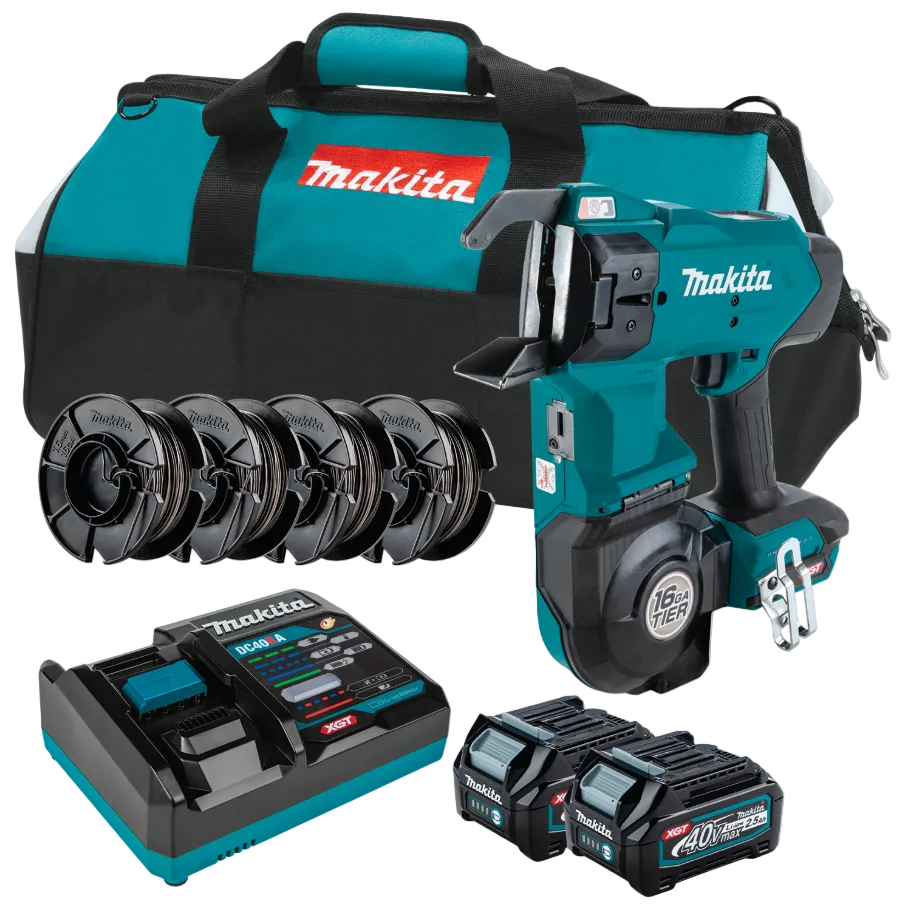 40V max XGT® Lithium‑Ion Brushless 16 Gauge Rebar Tying Tool Kit (2.5 Ah) Makita