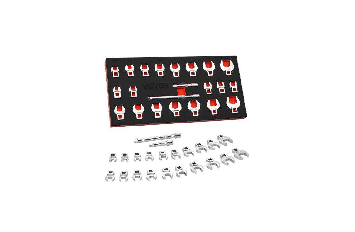 Crowfoot Wrench Set, 3/8" Drive, 22-Piece Metric and Sae Vevor
