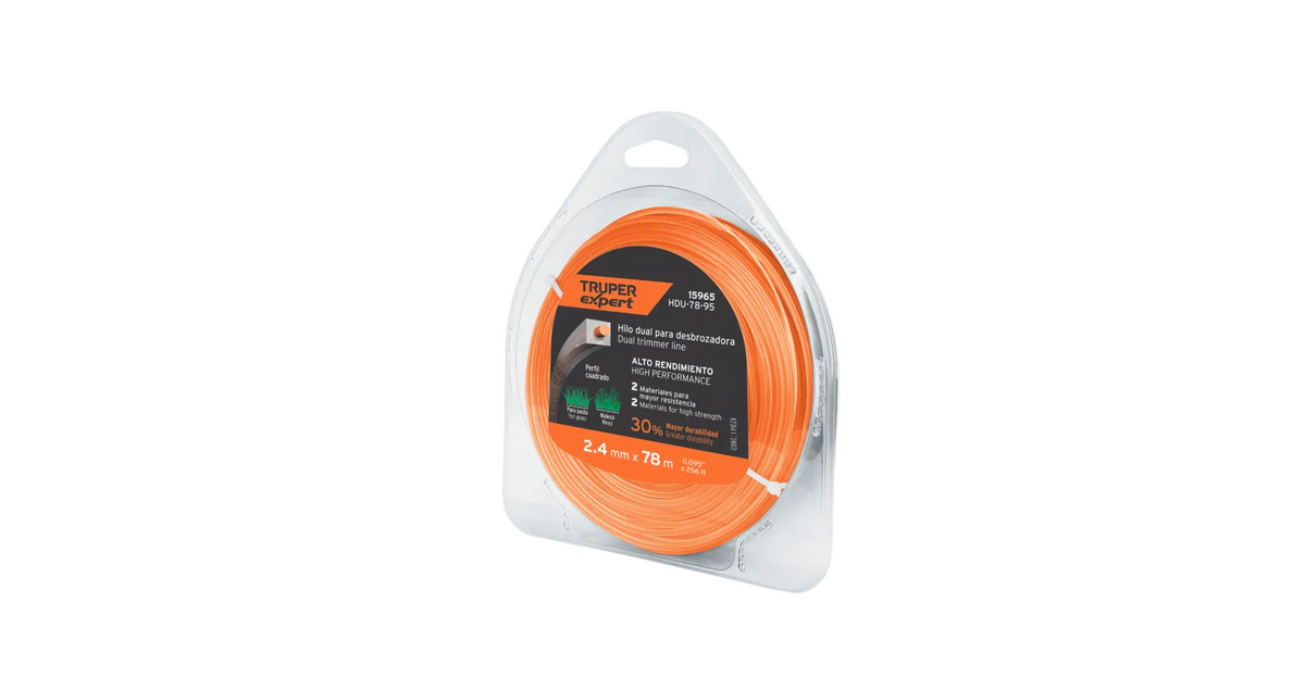 Dual Square Trimmer Line, 2.4 mm Truper