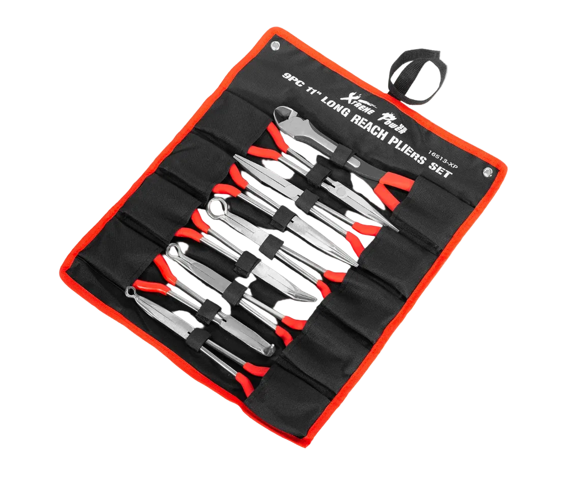 Long Reach Plier 11" Mechanics Electricians Craft w/Pouch 9 Pc. STARK