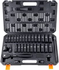 Impact Socket Set 1/2", 33 Pc. SAE and Metric Vevor