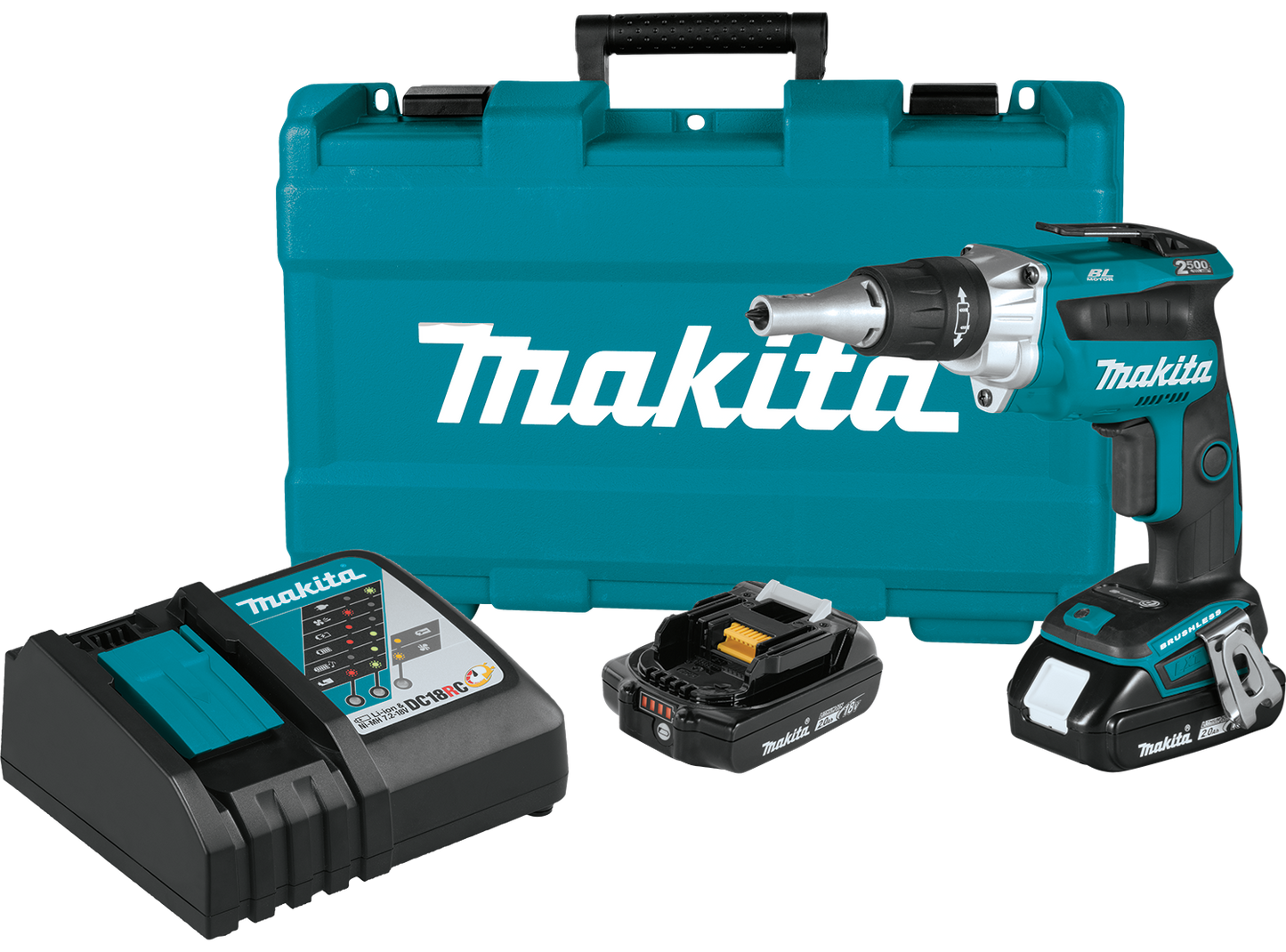 Compact Brushless Cordless 2,500 RPM Drywall Screwdriver 18V LXT® Lithium‑Ion(2.0Ah)