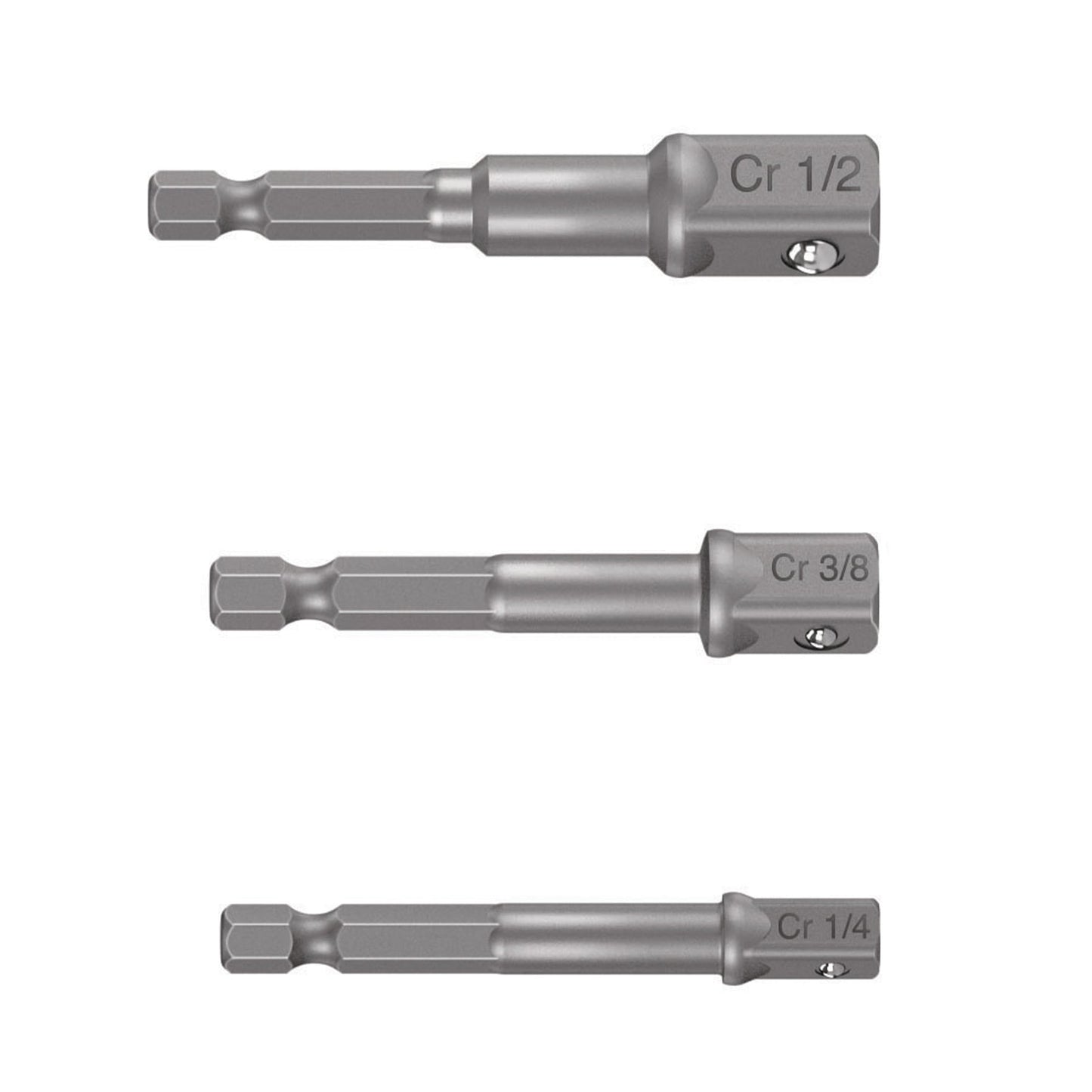 Set de 3 Adapter Para Copas de 1/4", 3/8" y 1/2"