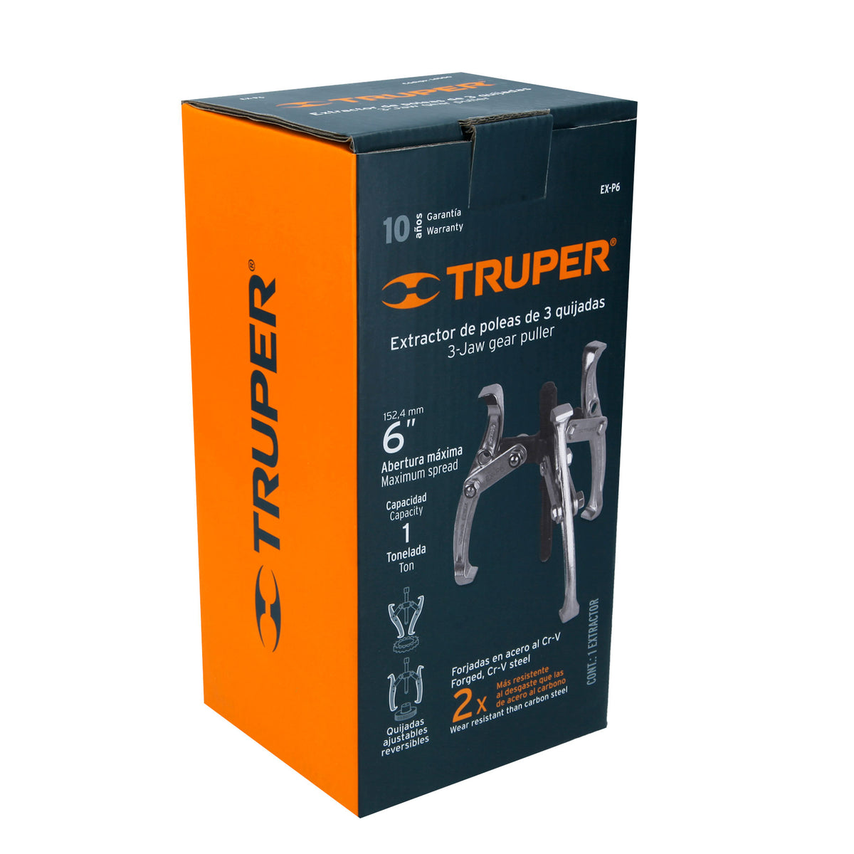 3-Jaw Pulley Puller, 6", TRUPER