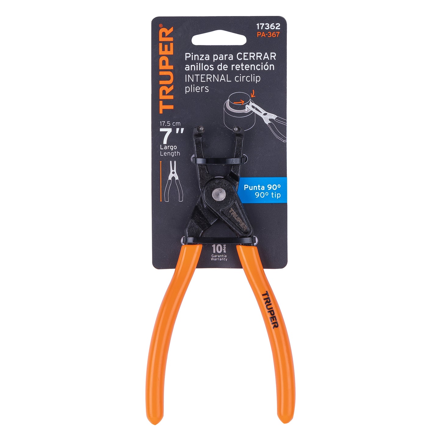 Nose Pliers for Closing Rings, 6-3/4" 90° PVC Handle