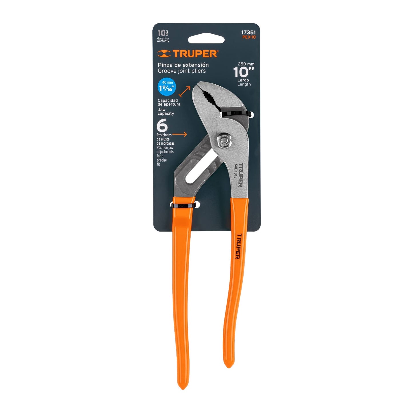 10" Extension Pliers with PVC Handle, TRUPER