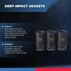 Deep Impact Socket 3/4" Metric, Drive Set, 8 Pc Jumbo