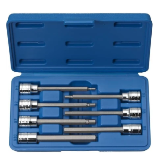 Drive Extra Long Allen Hex Bit Socket Set, Metric 7 Pc.