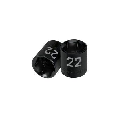 Impact Socket, 6 Points, 1/2" Square Drive 22 mm, TRUPER