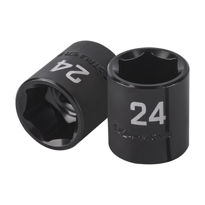 Impact Socket, 6 Points, 1/2" Square Drive 24 mm, TRUPER