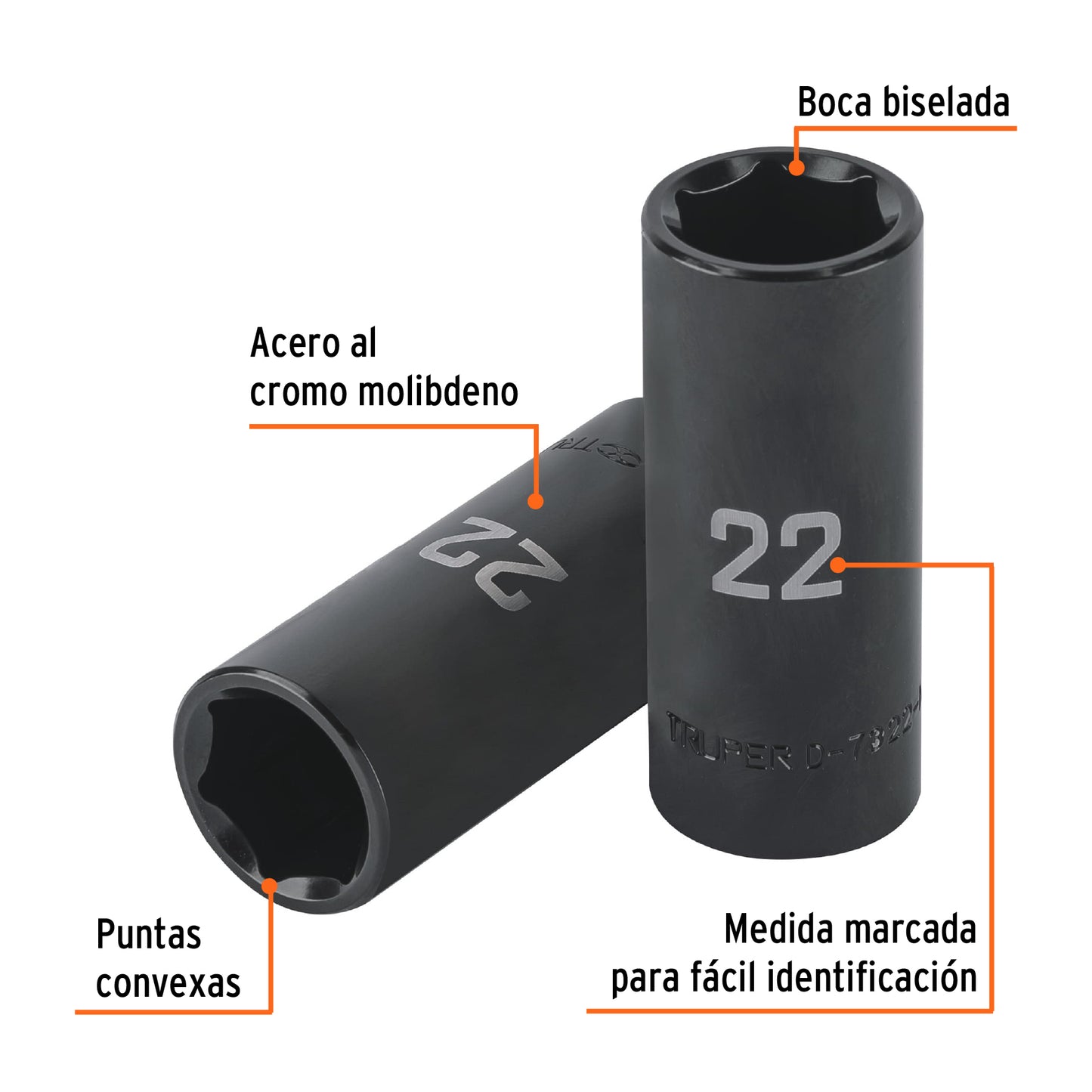Impact Socket 1/2" Drive 6-Point, 22mm TRUPER
