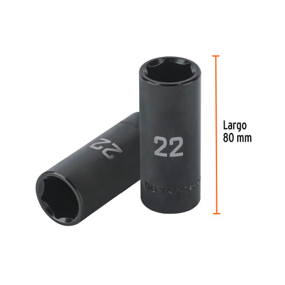 Impact Socket 1/2" Drive 6-Point, 22mm TRUPER