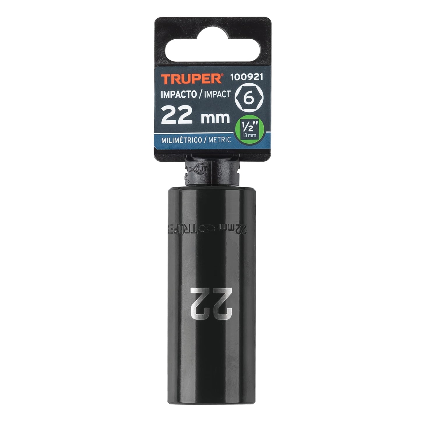 Impact Socket 1/2" Drive 6-Point, 22mm TRUPER