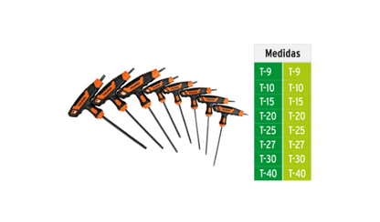 Set of 8 extra-long Torx keys with T-handle, TRUPER