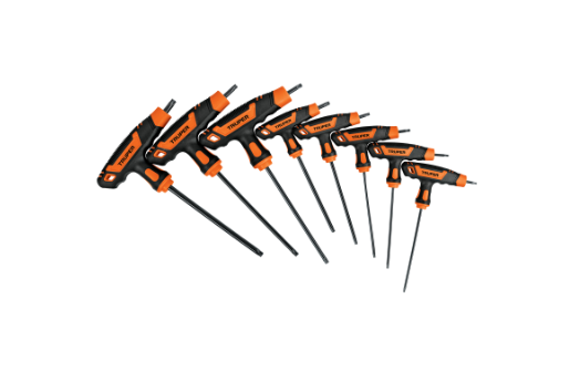 Set of 8 extra-long Torx keys with T-handle, TRUPER