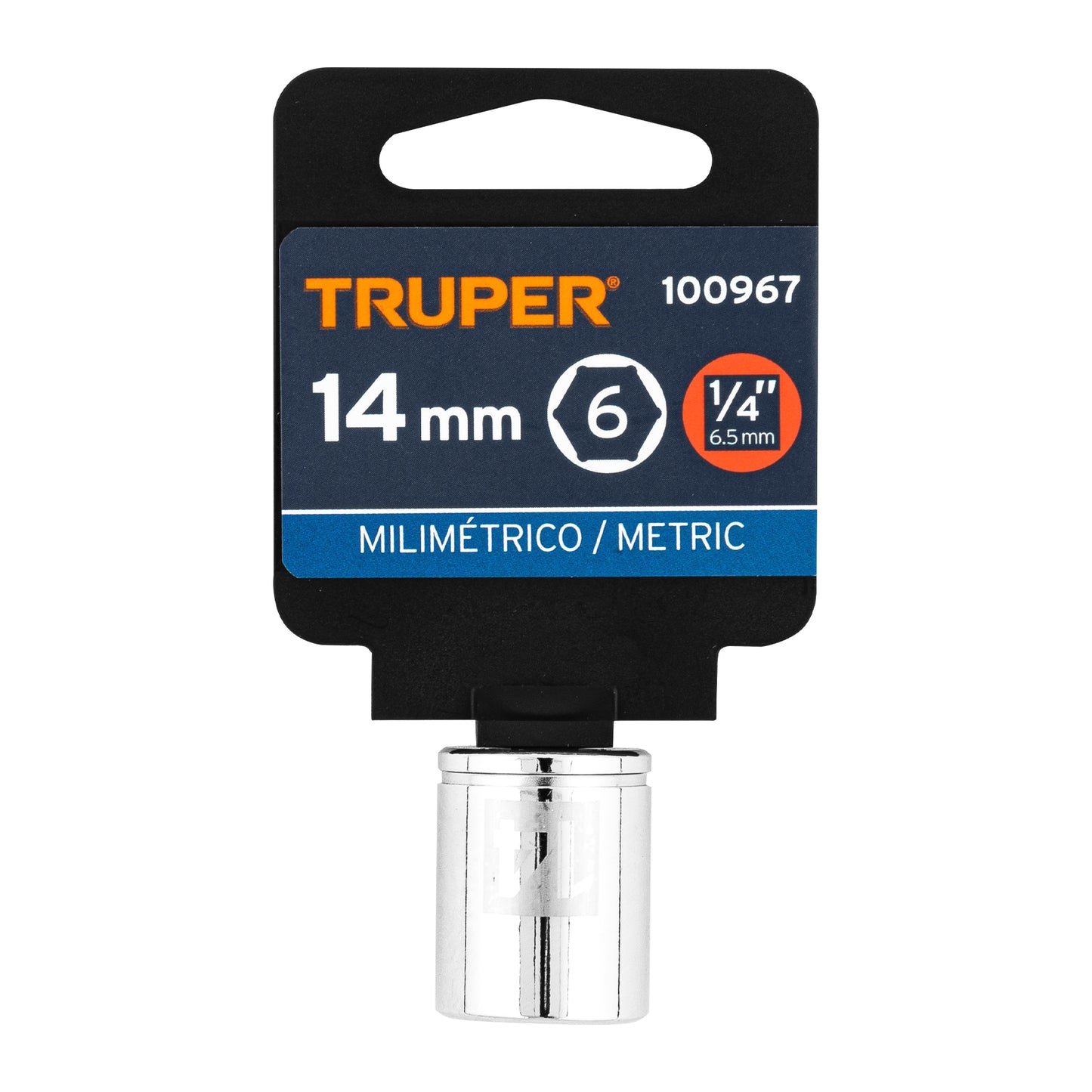 Socket, 6 Points, 1/4" Drive, 14mm TRUPER