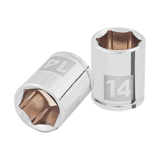 Socket, 6 Points, 1/4" Drive, 14mm TRUPER